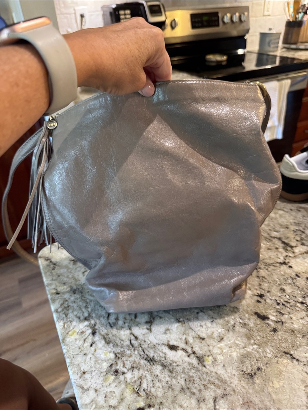 Classic Women's Hobo backpack purse/Bag in Light Gray